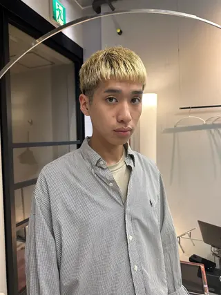 カラー メンズ sho メンズカット パーマのヘアスタイル