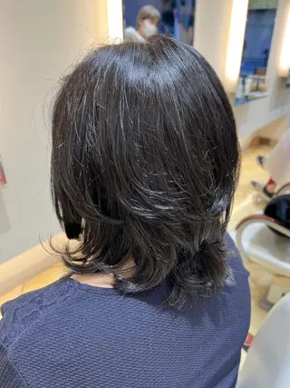 ミディアム パーマ 天野 直美のヘアスタイル