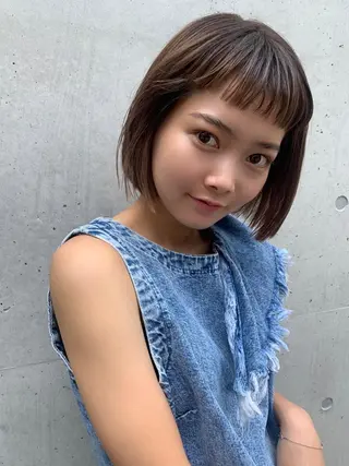 ショート ラベンダー/レイヤー スタイル🤎mamiのヘアスタイル