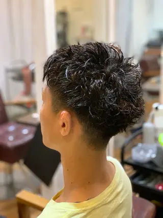 ショート パーマ メンズ CECIL hair なんば店所属・メンズパーマ 艶髪☆店長☆有馬のヘアスタイル