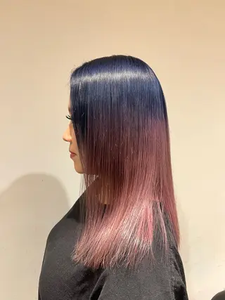 セミロング カラー ワタナベ モカ🦢ダブルカラーのヘアスタイル