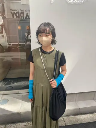 ミディアム パーマ 上平 綾菜のヘアスタイル