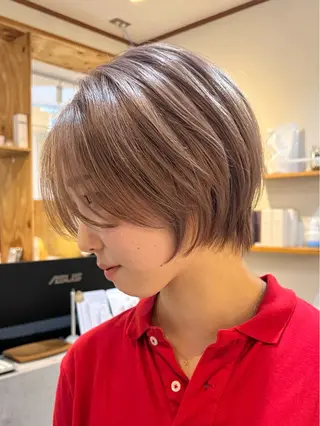 ショート re.share所属・茅ヶ崎/ショートボブ /ハイトーン/片野のヘアスタイル