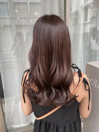 セミロング カラー グレージュ/透明感/ 韓国ヘア/RISAのヘアスタイル