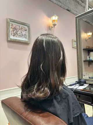 カラー 🌱なゆみ🌱透明感 /ナチュラル/高宮のヘアスタイル