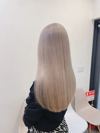 ロング カラー 縮毛矯正×髪質改善 カラー×クロスパーマのヘアスタイル