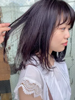 ミディアム カラー irwi/イルウィ所属・miku🎀門前仲町 ブリーチ・レイヤーのヘアスタイル