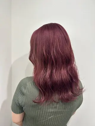 セミロング カラー レイヤー ハイトーン 暖色⭐︎KANAKOのヘアスタイル