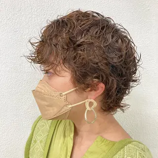 ショート パーマ ウルフレイヤー エクステ/kokiのヘアスタイル