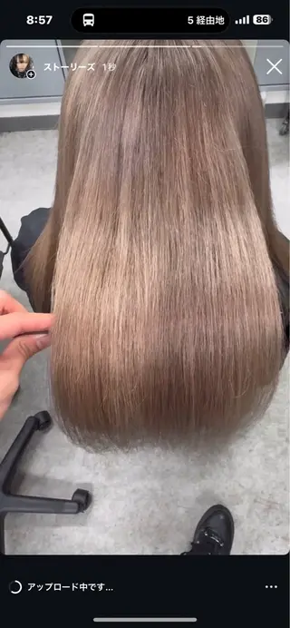 ロング カラー ヘアアレンジ 可愛いベージュヘア 🐿️えびけんのヘアスタイル