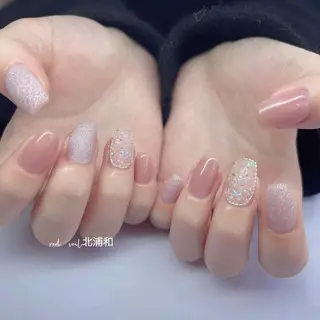 セミロング ネイル 長さ出し専門 nynaのネイルデザイン