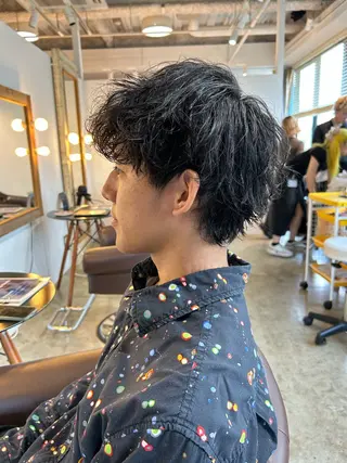 ショート パーマ メンズ 嶋田 裕太のヘアスタイル