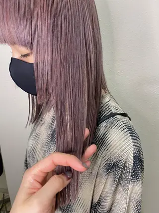 セミロング カラー ハイトーンカラー🍑 心斎橋のヘアスタイル