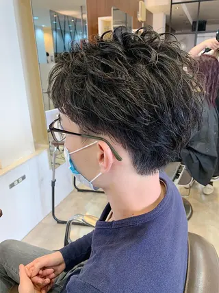 ショート メンズ メンズパーマ/難波/ 心斎橋　室園亮佑のヘアスタイル
