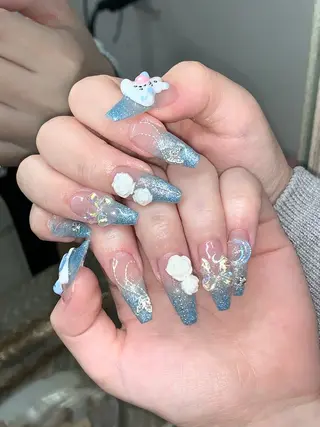 ネイル NES NAIL所属・さゆり￤推しキャラ ￤ロングネイル🩷のネイルデザイン