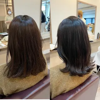 セミロング カラー 工藤 梨花のヘアスタイル