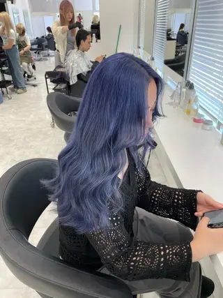 ロング カラー ヘアアレンジ 🎀RIN🎀 就活🩶暗髪カラーのヘアスタイル