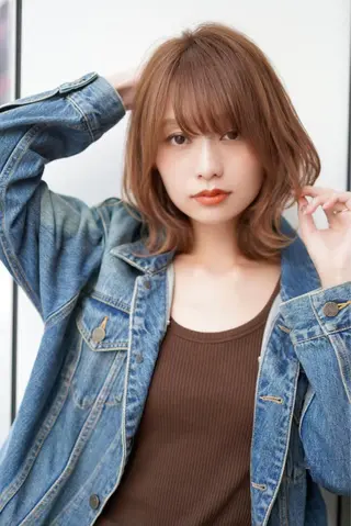 ミディアム 新宿/韓国レイヤー/ 顔周りカット松本美晴のヘアスタイル