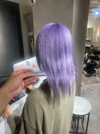 カラー Seleneコウキ ブリーチ/ハイトーンのヘアスタイル