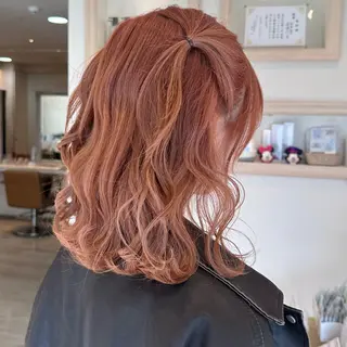 ミディアム カラー ヘアアレンジ 韓国ヘア/レイヤー 顔周りカット/ユキナのヘアスタイル