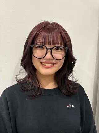 ミディアム カラー ヘアアレンジ 💝似合わせカット& カラーUruna💝のヘアスタイル