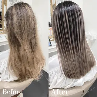 セミロング カラー 山崎俊輔/髪質改善 /バレイヤージュのヘアスタイル