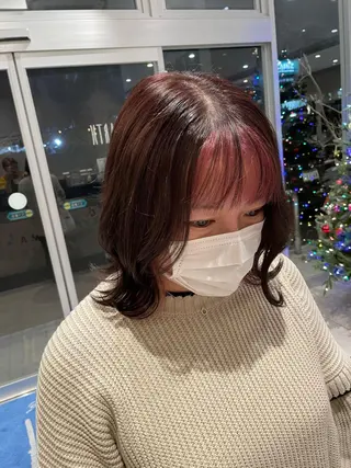 ミディアム カラー 松永 果菜のヘアスタイル