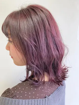 ミディアム カラー hair &eye LAWE.店長のヘアスタイル