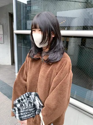 ミディアム カラー 原宿パーマ kazuのヘアスタイル