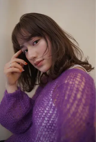 ミディアム カラー ヘアアレンジ 前髪顔周り✂️店長 ❤️アマミヤ❤️のヘアスタイル