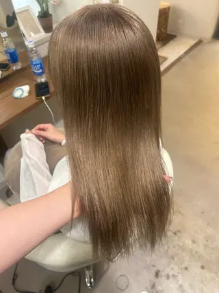 ロング カラー shu ブラウンピンクカラーのヘアスタイル