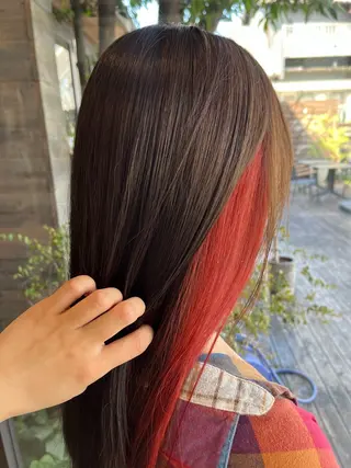 ロング 赤み消しカラー 🩵かりんのヘアスタイル