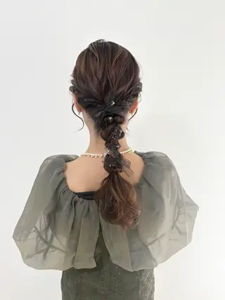 セミロング ヘアアレンジ ヘアセットサロン /上坪愛美のヘアスタイル