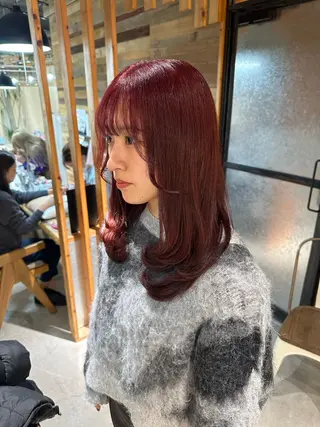 セミロング カラー 溜 一太のヘアスタイル