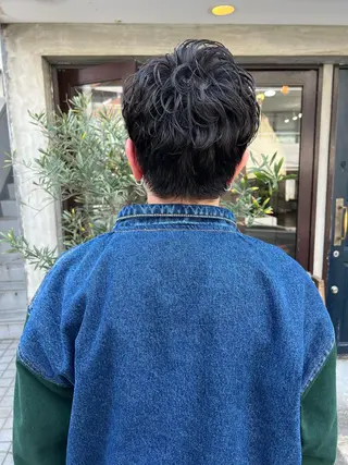 ショート パーマ メンズ 木村陸弥 似合わせ 透明感カラー🌿のヘアスタイル