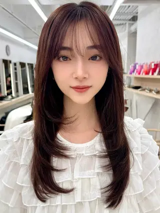 ロング レイヤー/韓国/ 顔周り/しんやのヘアスタイル