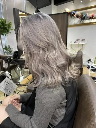 ミディアム カラー 山影✨バレイヤージュ ハイライト✨メンズ◎のヘアスタイル