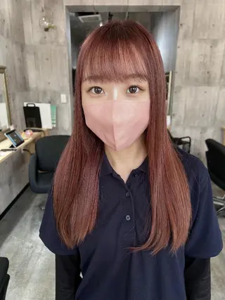 ミディアム サニーサイド大名 ダブルカラー髪質改善のヘアスタイル