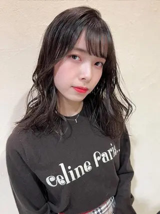 セミロング カラー ✨ミニモ限定価格◎ ブリーチ無しカラーのヘアスタイル