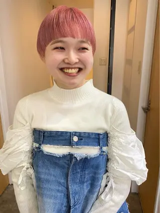 ショート カラー 森貴裕/ベージュ/ パーマ/オリーブのヘアスタイル