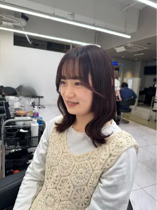 ミディアム カラー パーマ ヘアアレンジ メンズ キッズ 🍒暖色系 カラー🍒MEIのヘアスタイル