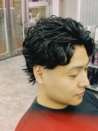 ショート パーマ メンズ メンズカット メンズパーマヤマザキのヘアスタイル