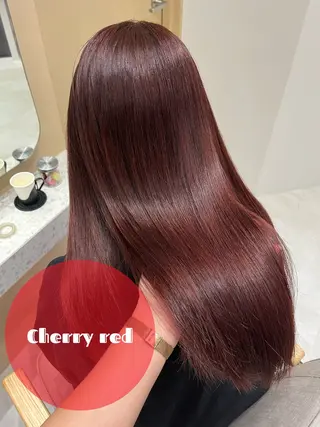 セミロング カラー ヘアアレンジ 🥀暖色韓国ヘア💕 保科侑花のヘアスタイル