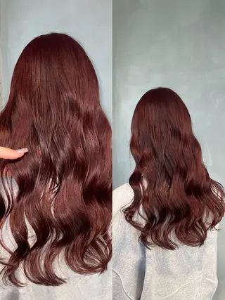 カラー 暖色/ハイトーン/ カラー/HBLのヘアスタイル