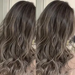 セミロング カラー パーマ 縮毛/レイヤー 韓国/橋口のヘアスタイル