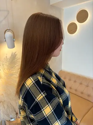 セミロング カラー 暖色/ミルクティー/ レイヤー/yuriaのヘアスタイル