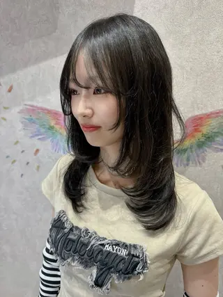 ミディアム 韓国ヘアー🦄ྀི オタク美容師🌈山本のヘアスタイル