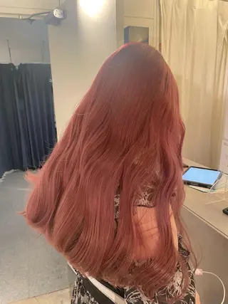 ロング カラー 暖色カラー🍒 ケアブリーチ/akiのヘアスタイル
