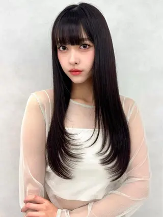 ロング カラー パーマ ヘアアレンジ ✨韓国レイヤー/ 髪質改善✨　冨永剛のヘアスタイル