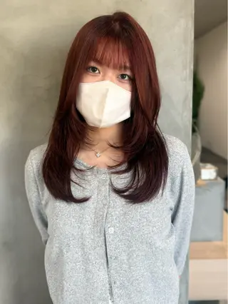 セミロング カラー 88 hair design所属・🫧ハルカ🫧 韓国レイヤーのヘアスタイル